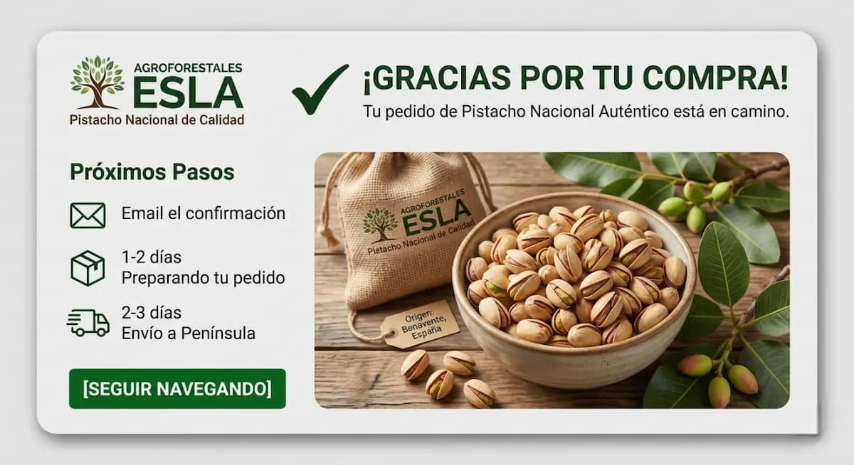 Gracias por su compra. Agroforestales Esla. Proceso tras la compra.